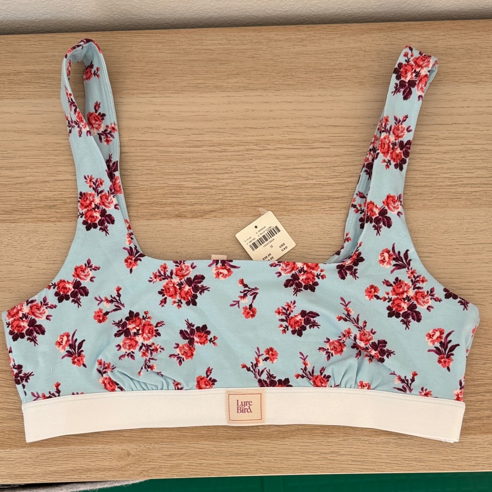 Anthropologie LyreBird Women’s Cottoncloud Printed Scoop Neck Bra Bralette NWT M